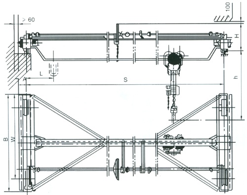 手动单梁桥式起重机结构图.jpg